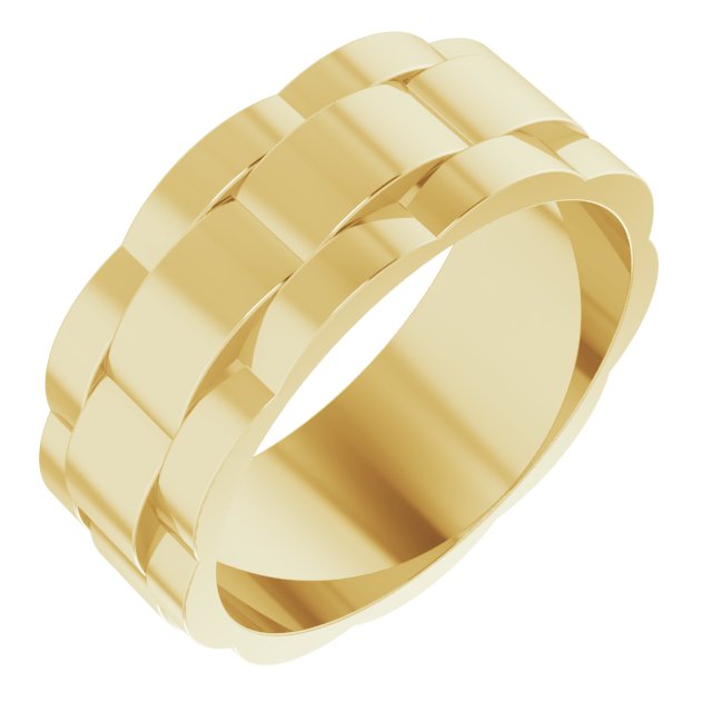 14K Yellow 8.5 mm Watch Strap Band Size 10