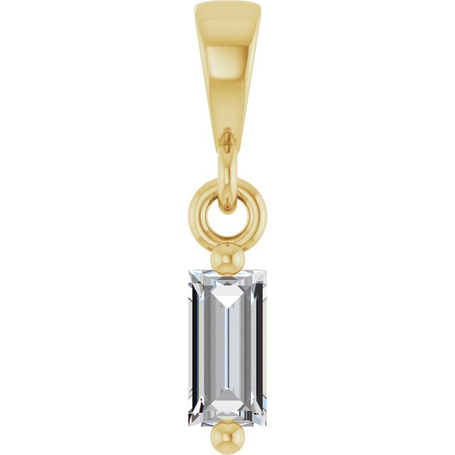 14K Yellow 1/8 CTW Natural Diamond Solitaire Pendant