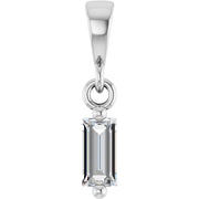 14K White 1/8 CTW Natural Diamond Solitaire Pendant