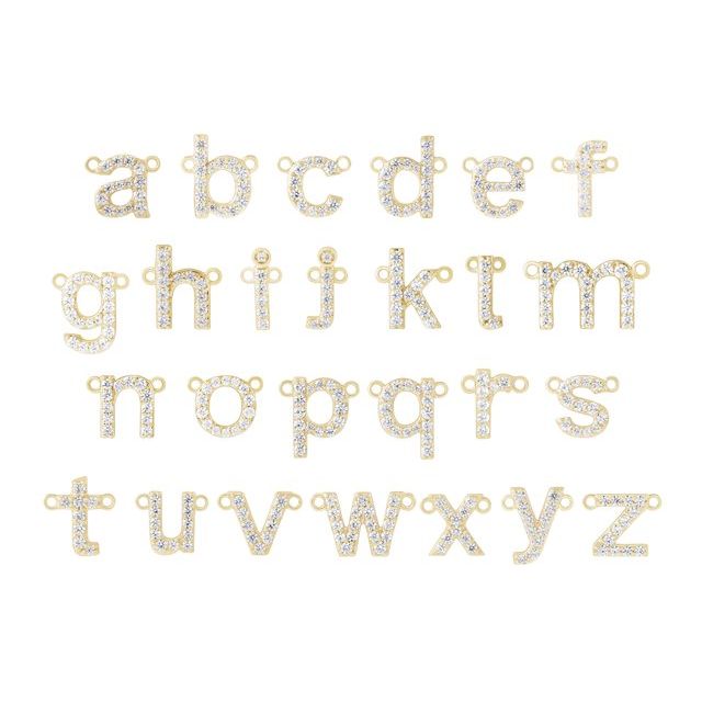 14K Rose 1/6 CTW Lab-Grown Diamond Initial W Necklace Center