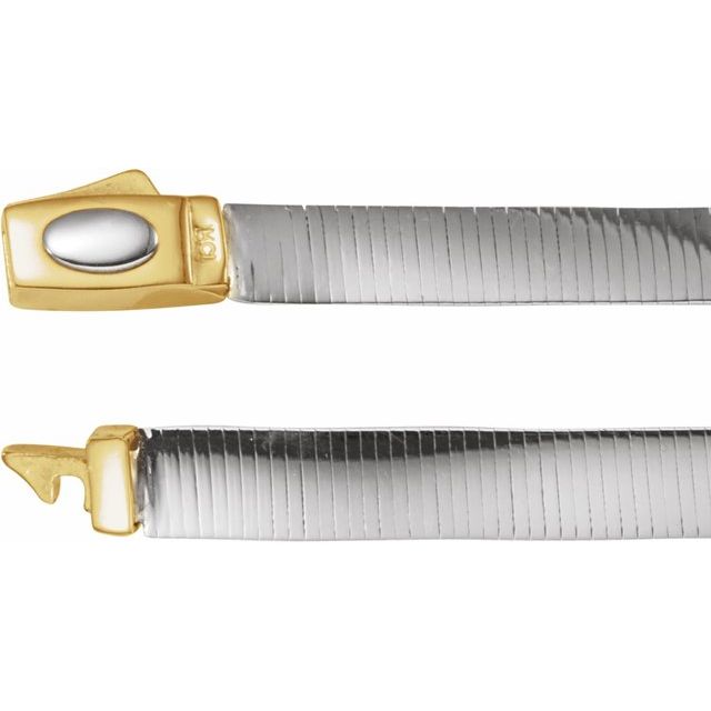 14K Yellow or White 6 mm Reversible Omega 18' Chain