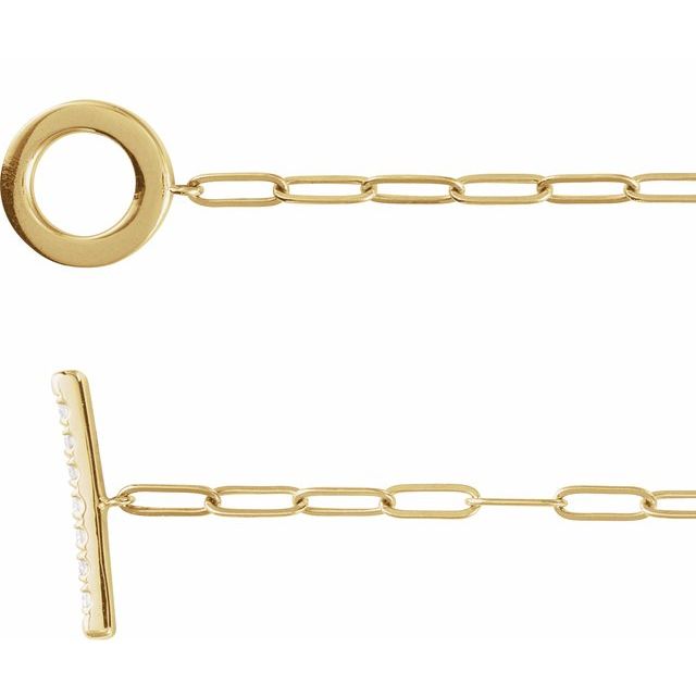 14K Yellow 1/10 CTW Natural Diamond Toggle 7' Bracelet