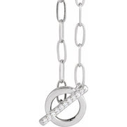 14K White .04 CTW Natural Diamond Toggle 16' Necklace