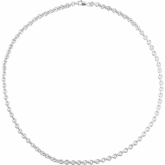 Sterling Silver 4.4 mm Cable 16' Chain