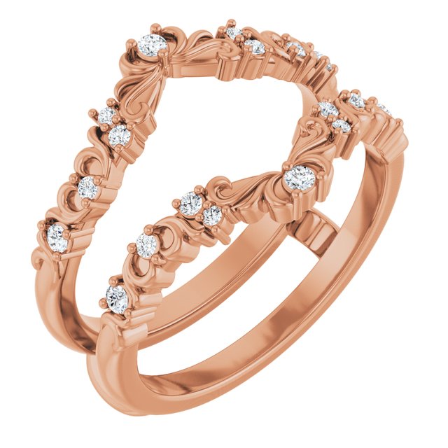 14K Rose 1/6 CTW Natural Diamond Ring Guard