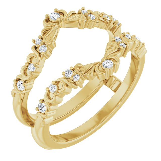 14K Yellow 1/6 CTW Natural Diamond Ring Guard