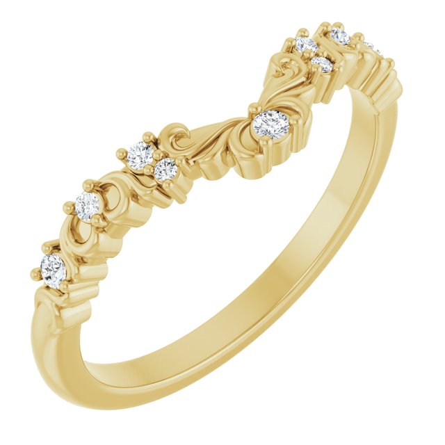 14K Yellow .07 CTW Natural Diamond Contour Band