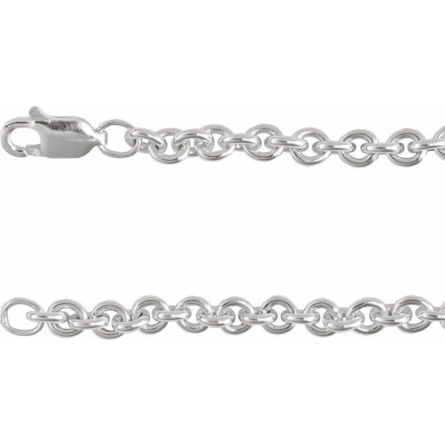 Sterling Silver 4 mm Cable 18' Chain