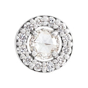 14K White 1/8 CTW Rose-Cut Natural Diamond Halo-Style Pendant