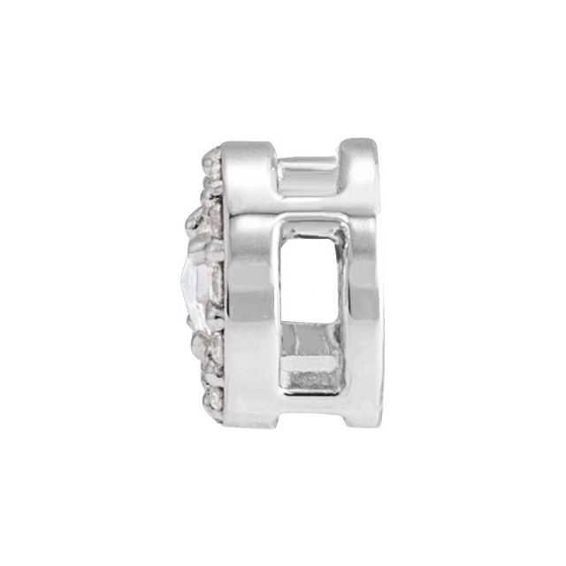 14K White 1/8 CTW Rose-Cut Natural Diamond Halo-Style Pendant