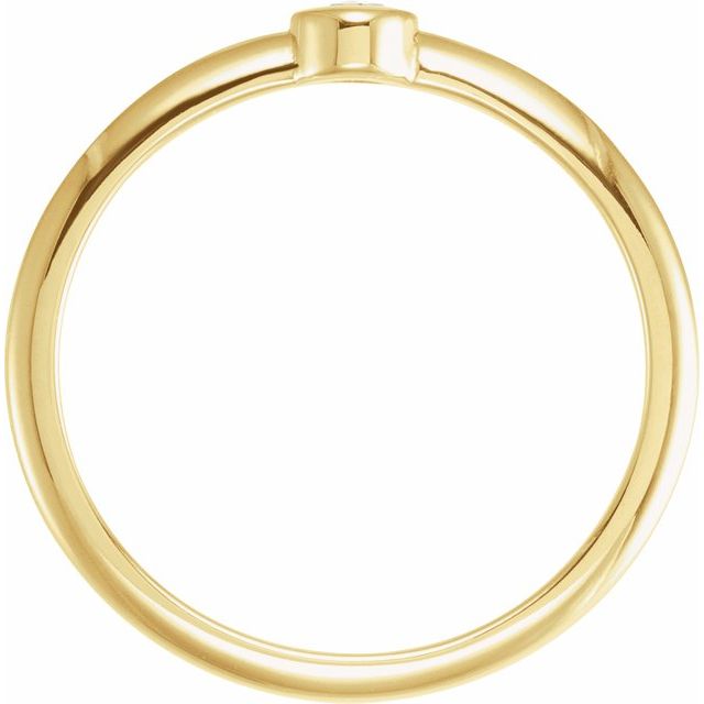 14K Yellow 1/10 CT Rose-Cut Natural Diamond Stackable Ring
