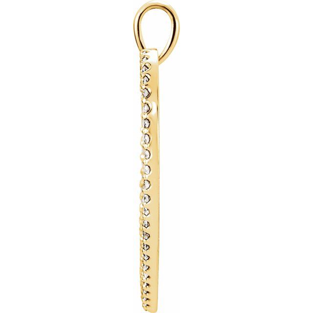 14k Yellow 3/8 Ctw Natural Diamond Heart Pendant