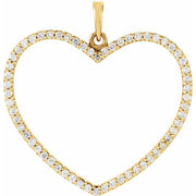 14k Yellow 3/8 Ctw Natural Diamond Heart Pendant