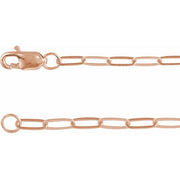 14K Rose 2.1 mm Paperclip-Style 7' Chain