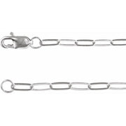 14K White 2.1 mm Paperclip-Style 7' Chain
