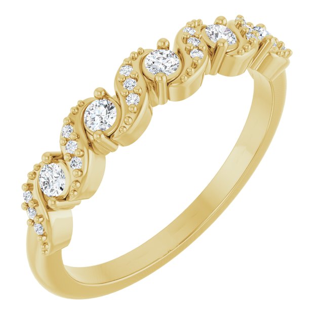 14K Yellow 1/5 CTW Natural Diamond Five-Stone Anniversary Band