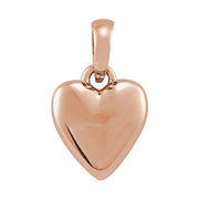 14K Rose Puffed Heart Pendant