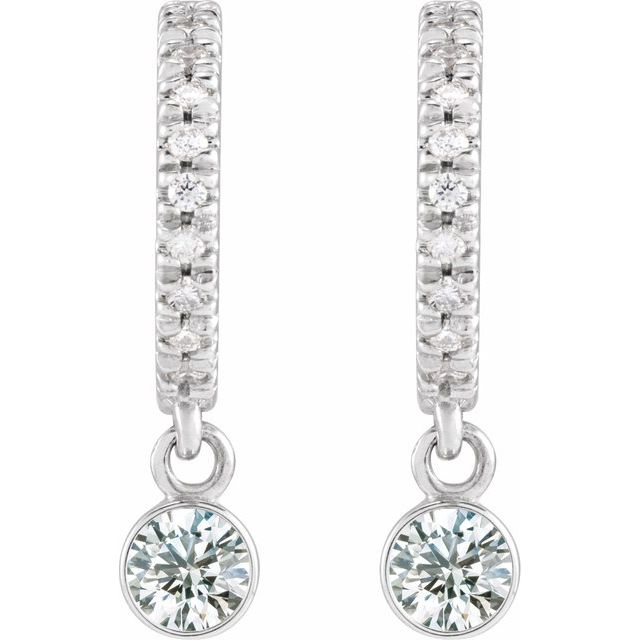 14K White 1/4 CTW Natural Diamond French-Set Hoop Earrings