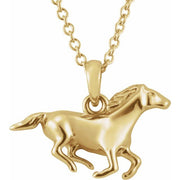 14K Yellow Horse 16-18' Necklace