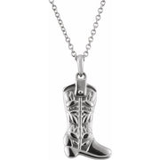 Sterling Silver Western Boot 16-18' Necklace