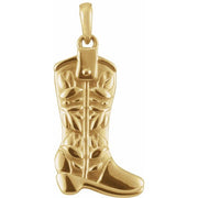 14K Yellow Western Boot Pendant