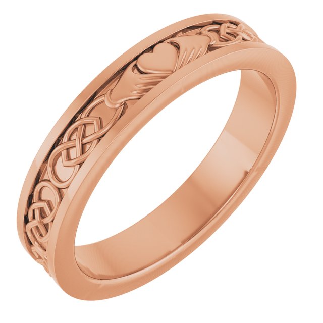 14K Rose 2.6 mm Claddagh Band
