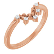 14K Rose Round 1.5mm .07 CTW Natural Diamond Accented Contour Band