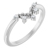 14K White Round 1.5mm .07 CTW Natural Diamond Accented Contour Band