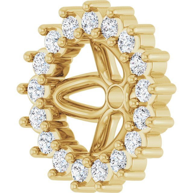 14k Yellow 1/8 Ctw Natural Diamond Earring Jackets
