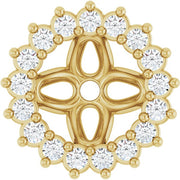 14k Yellow 1/8 Ctw Natural Diamond Earring Jackets