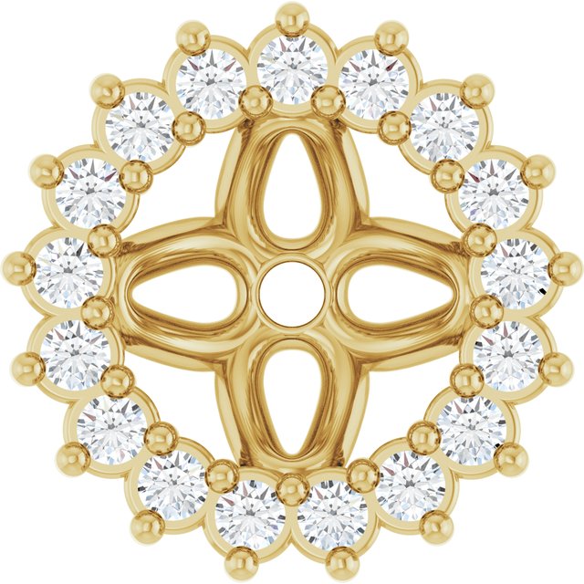 14k Yellow 1/8 Ctw Natural Diamond Earring Jackets