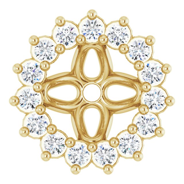 14K Yellow 1/8 CTW Natural Diamond Earring Jackets