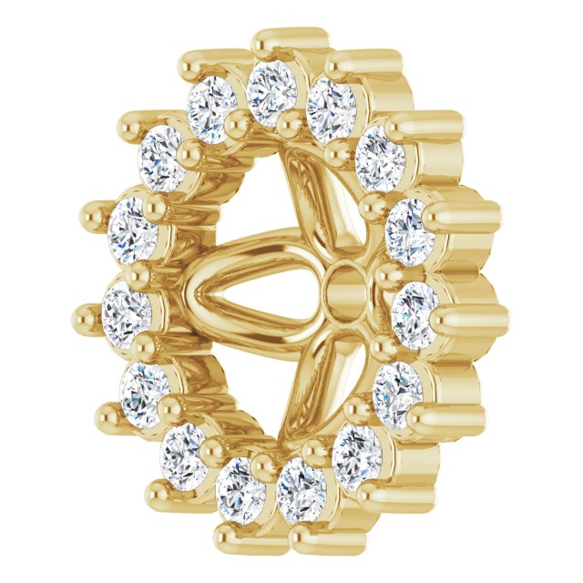 14K Yellow 1/8 CTW Natural Diamond Earring Jackets