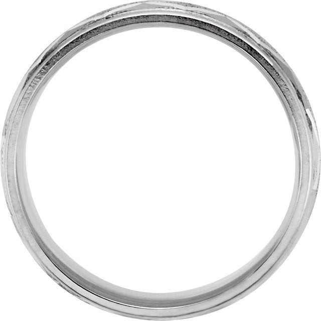 14K White Comfort-Fit Pattern Band Size 12.5