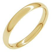 14K Yellow 3 mm Comfort-Fit Lightweight European-Style Band Size 6