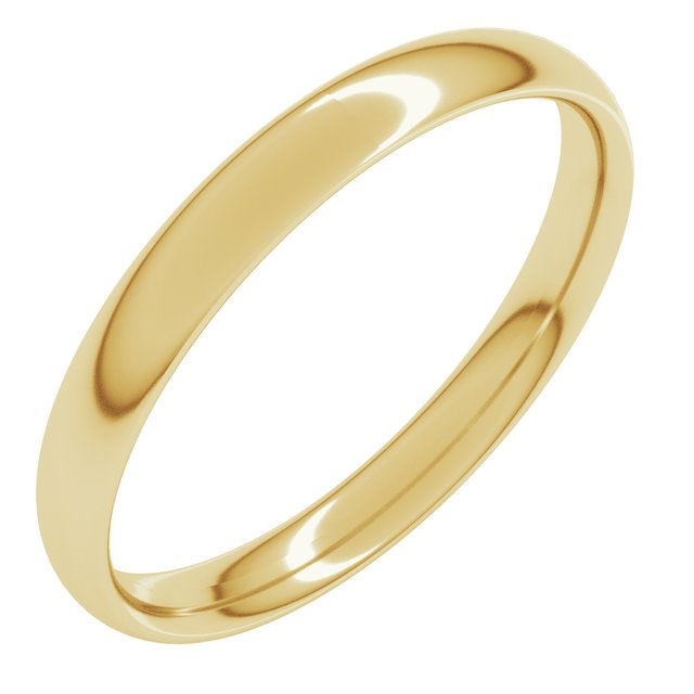 14K Yellow 3 mm Comfort-Fit Lightweight European-Style Band Size 5.5