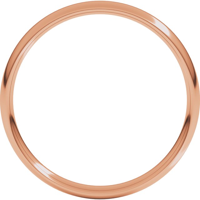 14K Rose 3 mm Comfort-Fit Lightweight European-Style Band Size 7.5