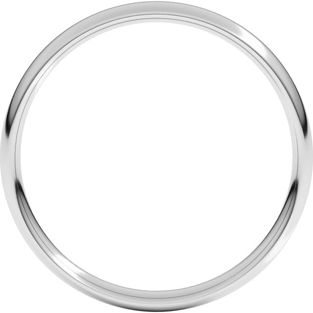 14K White 3 mm Comfort-Fit Lightweight European-Style Band Size 8.5