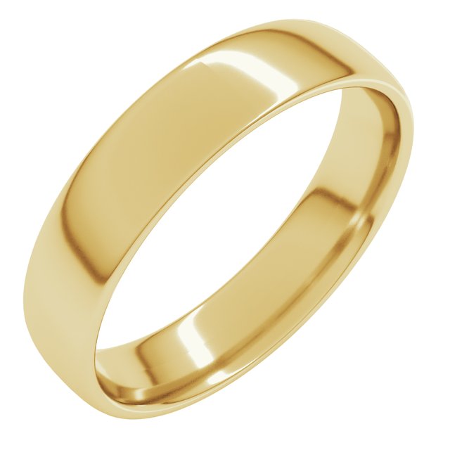 14k Yellow 5 Mm Lightweight Comfort-fit European-style Band Size 6