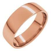 14K Rose 7 mm Comfort-Fit Lightweight European-Style Band Size 7