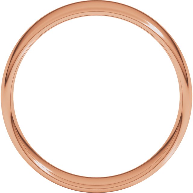 14K Rose 7 mm Comfort-Fit Lightweight European-Style Band Size 7