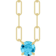 14K Yellow Natural Aquamarine 18' Necklace