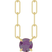 14K Yellow Lab-Grown Alexandrite 18' Necklace