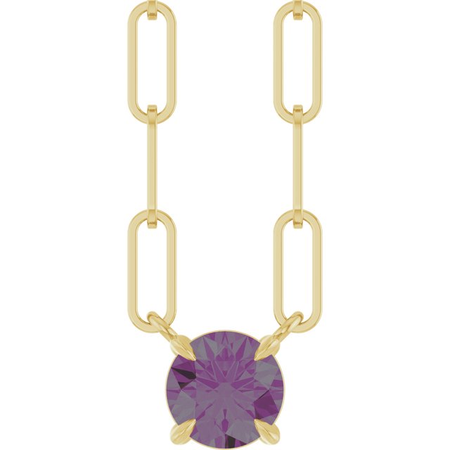 14K Yellow Lab-Grown Alexandrite 18' Necklace