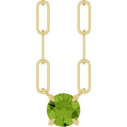 14K Yellow Natural Peridot 18' Necklace