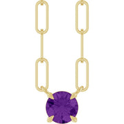 14K Yellow Natural Amethyst 18' Necklace