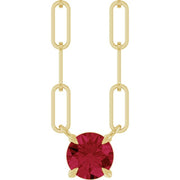 14K Yellow Lab-Grown Ruby 18' Necklace