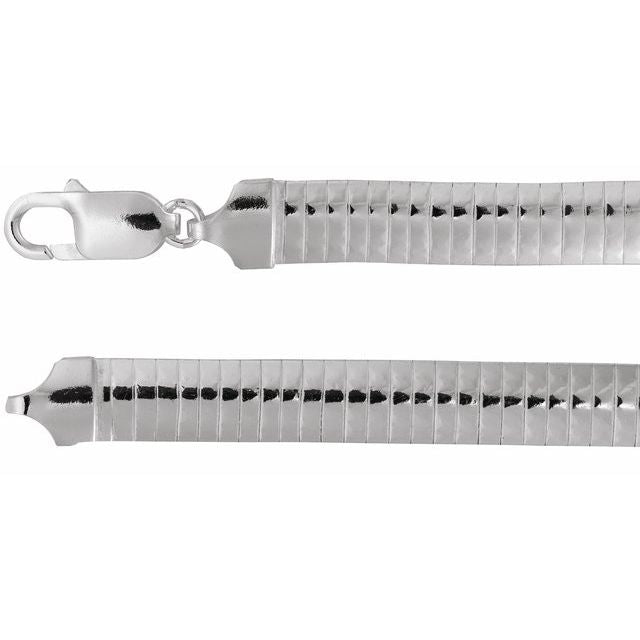 Sterling Silver 7.25 mm Domed Omega 18' Chain