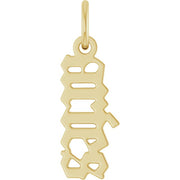 14K Yellow Gothic Aries Pendant