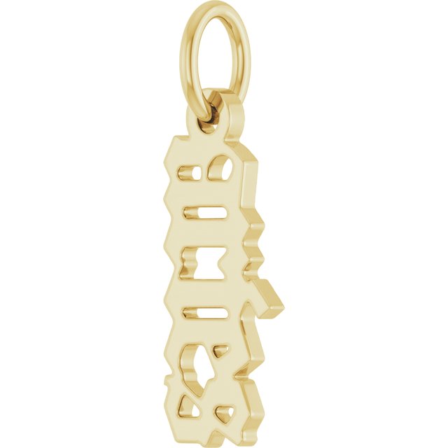 14K Yellow Gothic Aries Pendant